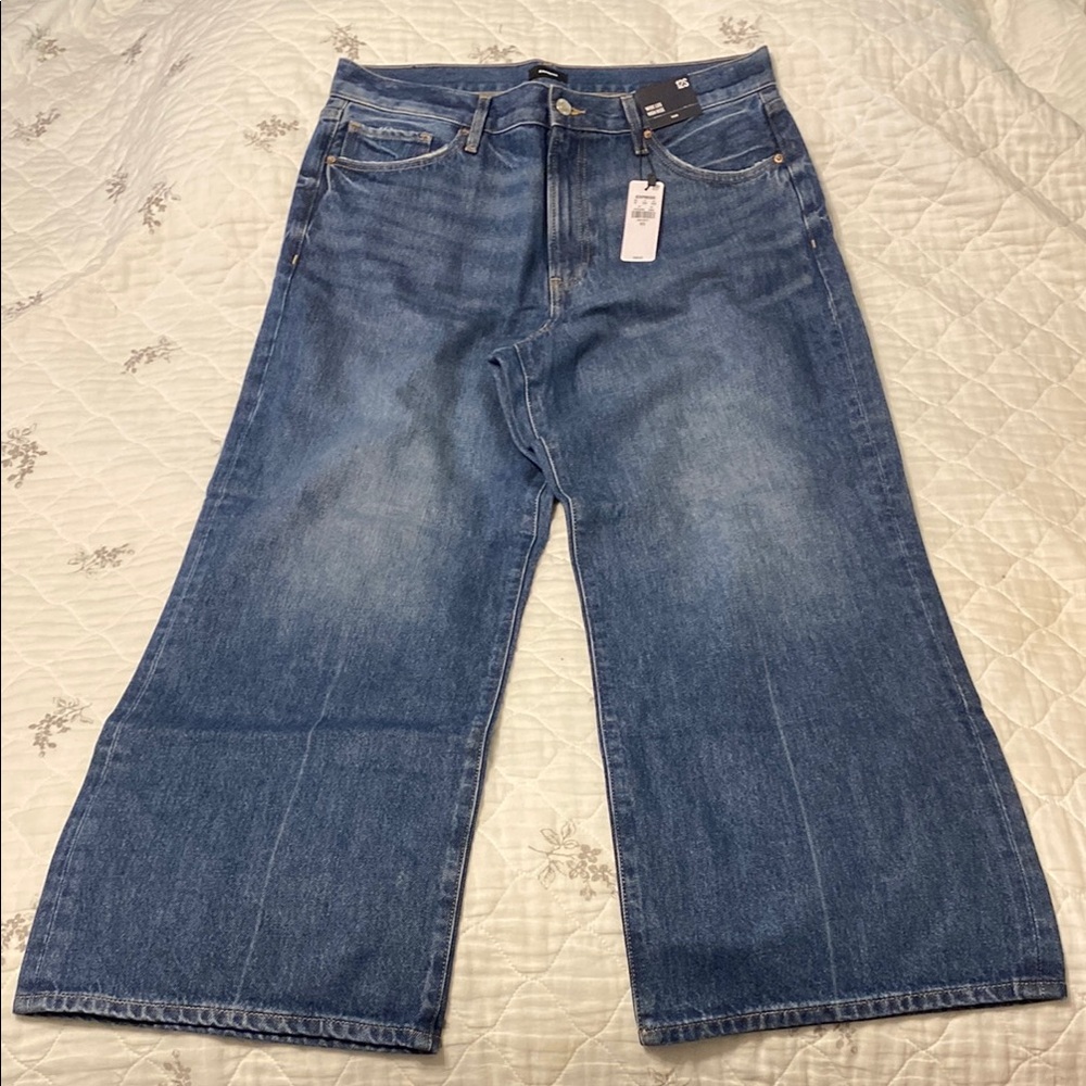 Express Rigid High-Rise Wide Leg Jeans in Classic Blue